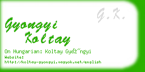 gyongyi koltay business card